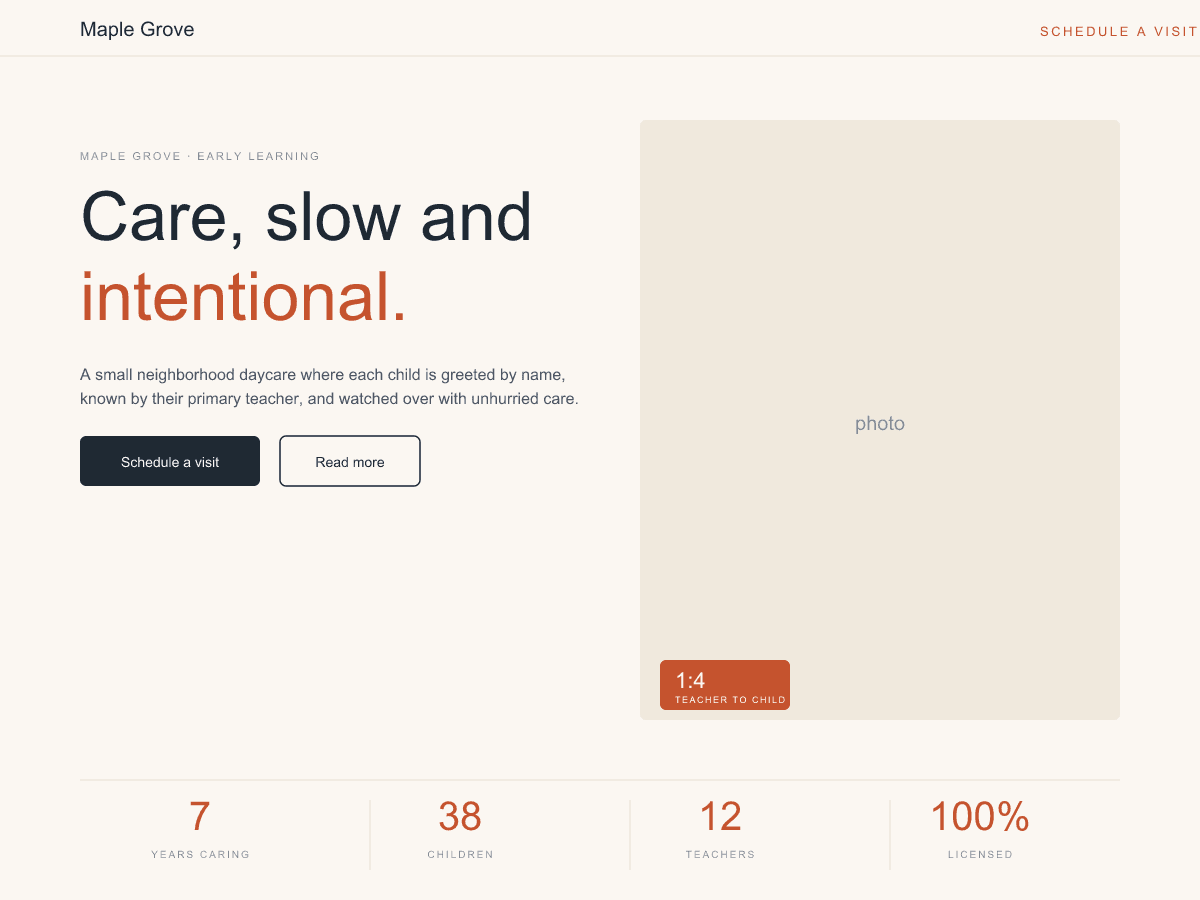 Maple Grove Early Learning template preview